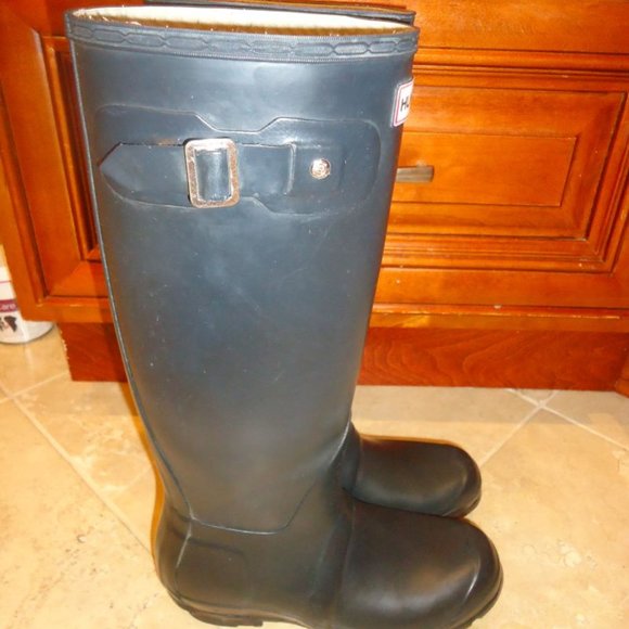 Hunter Women Hunter Original Tall Navy Blue Rain Boots - Size US 5M/6F - NICE!!!